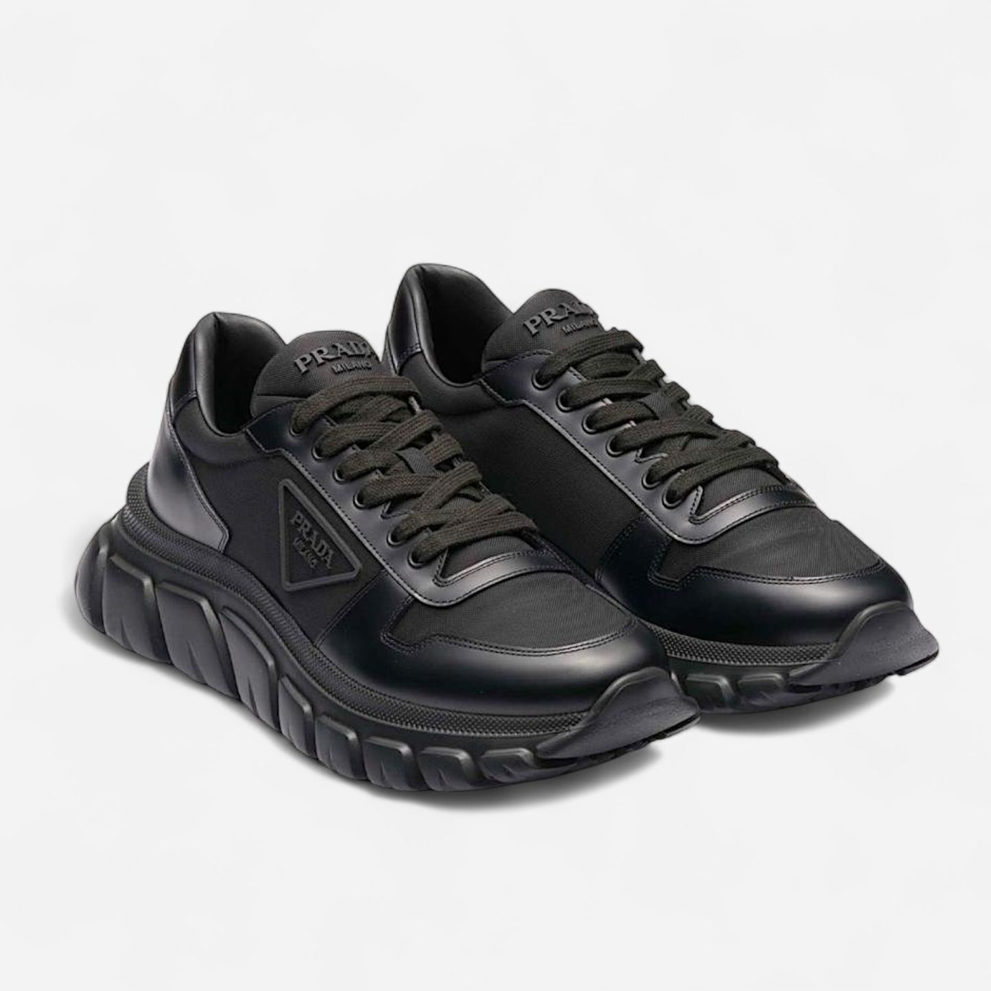 Prada ‘Re-Nylon & Brushed Leather’ - Black Low Top