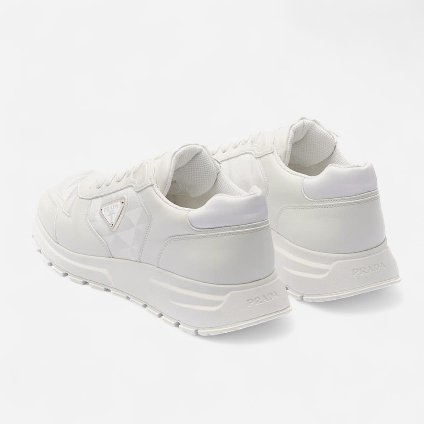 Prada ‘Re-Nylon & Brushed Leather’ - White Low Top