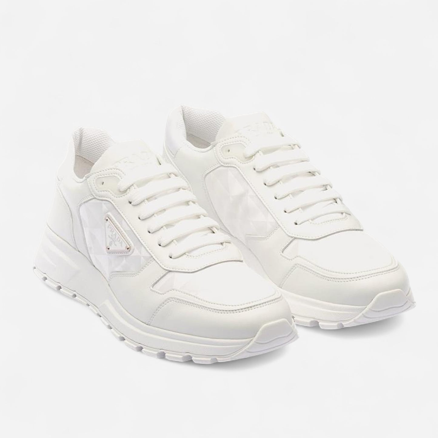 Prada ‘Re-Nylon & Brushed Leather’ - White Low Top