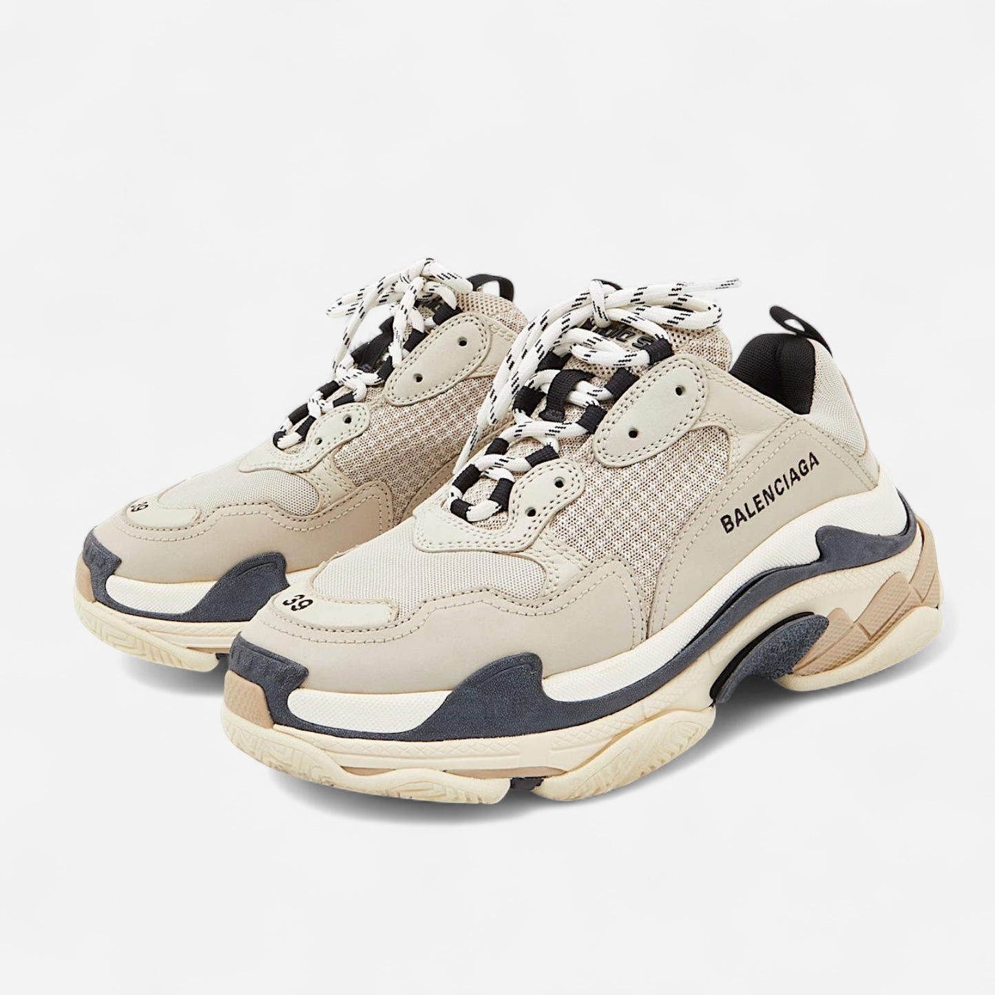 BALENCIAGA ‘Triple S Double Foam And Mesh’ - Black Vanille