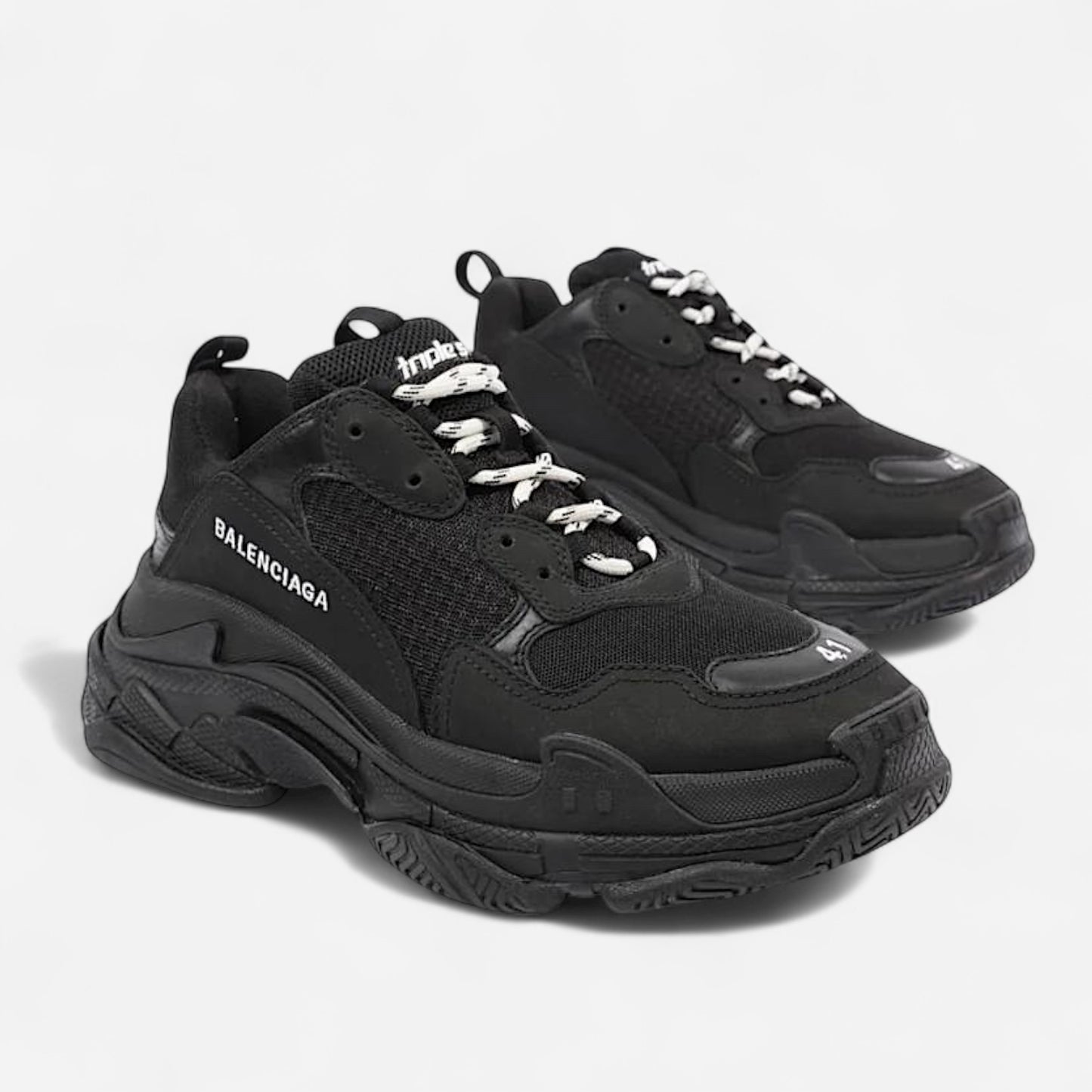 BALENCIAGA ‘Triple S Double Foam And Mesh’ - All Black