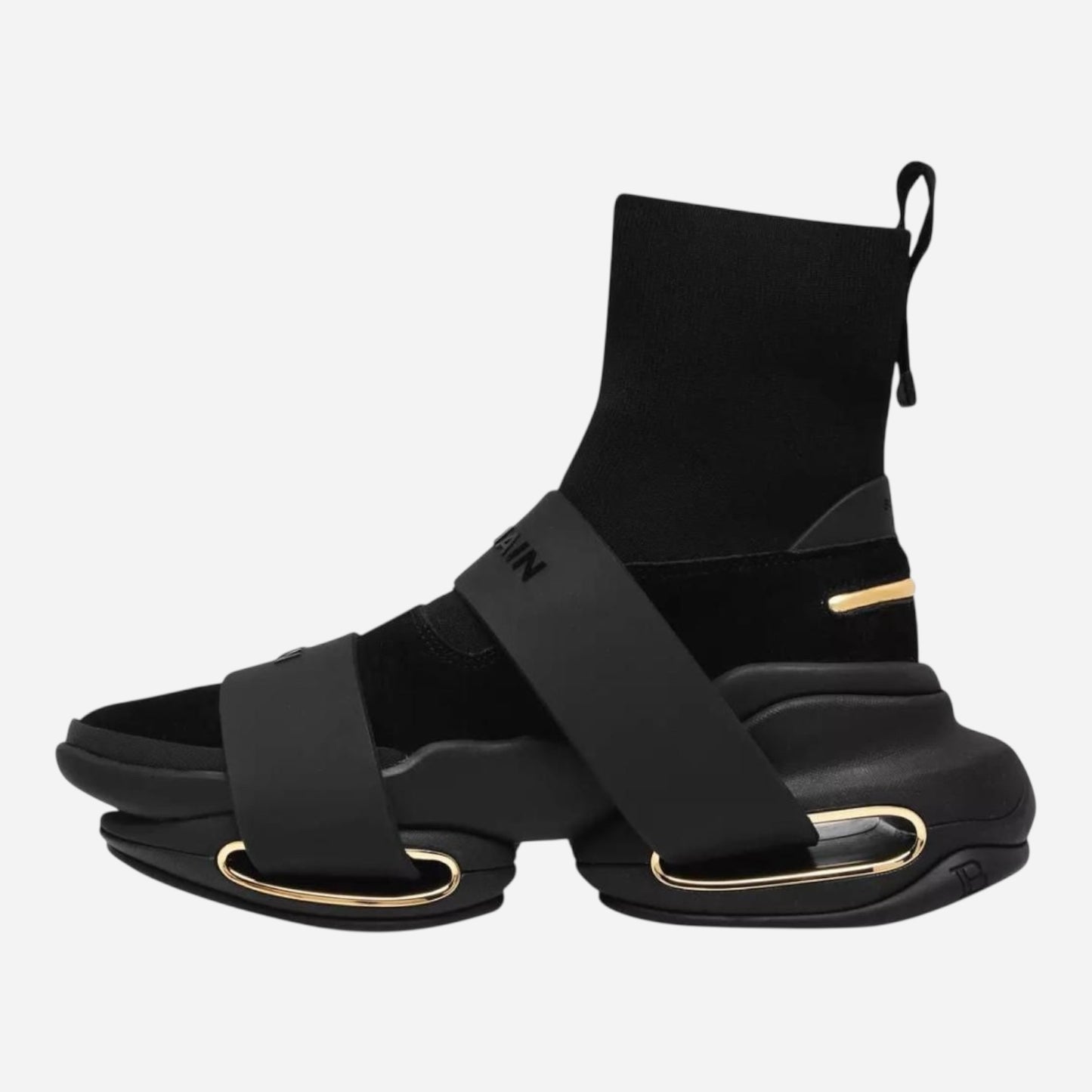 BALMAIN ‘B-bold high-top’ - ( Black & gold )
