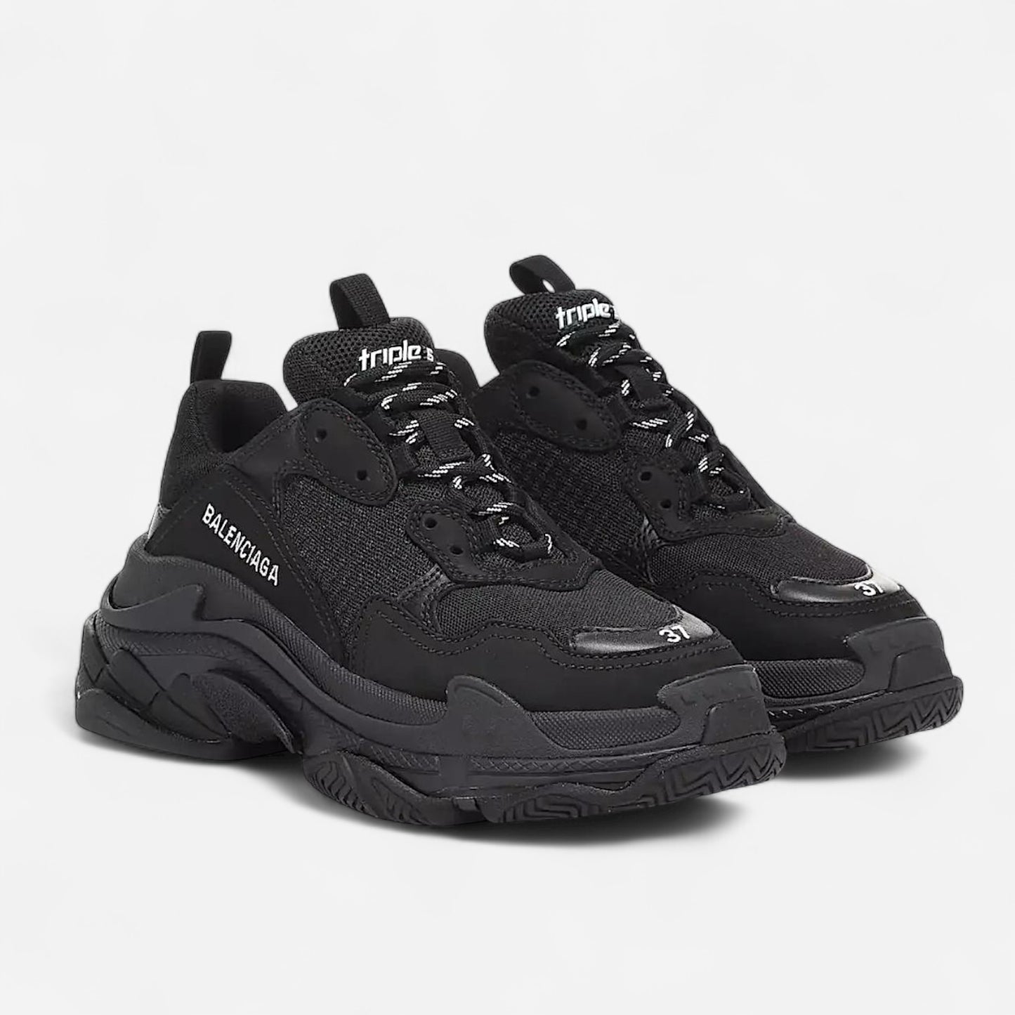 BALENCIAGA ‘Triple S Double Foam And Mesh’ - All Black
