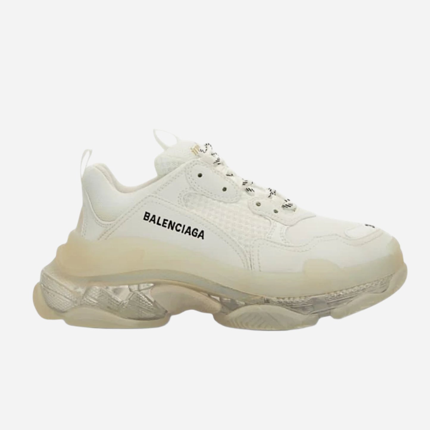BALENCIAGA ‘Triple S Double Foam And Mesh’ - Clear Sole white