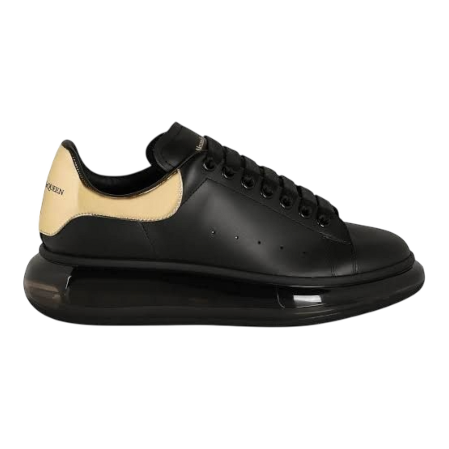 ALEXANDER MCQUEEN 'Oversized sneaker' - black with gold calf