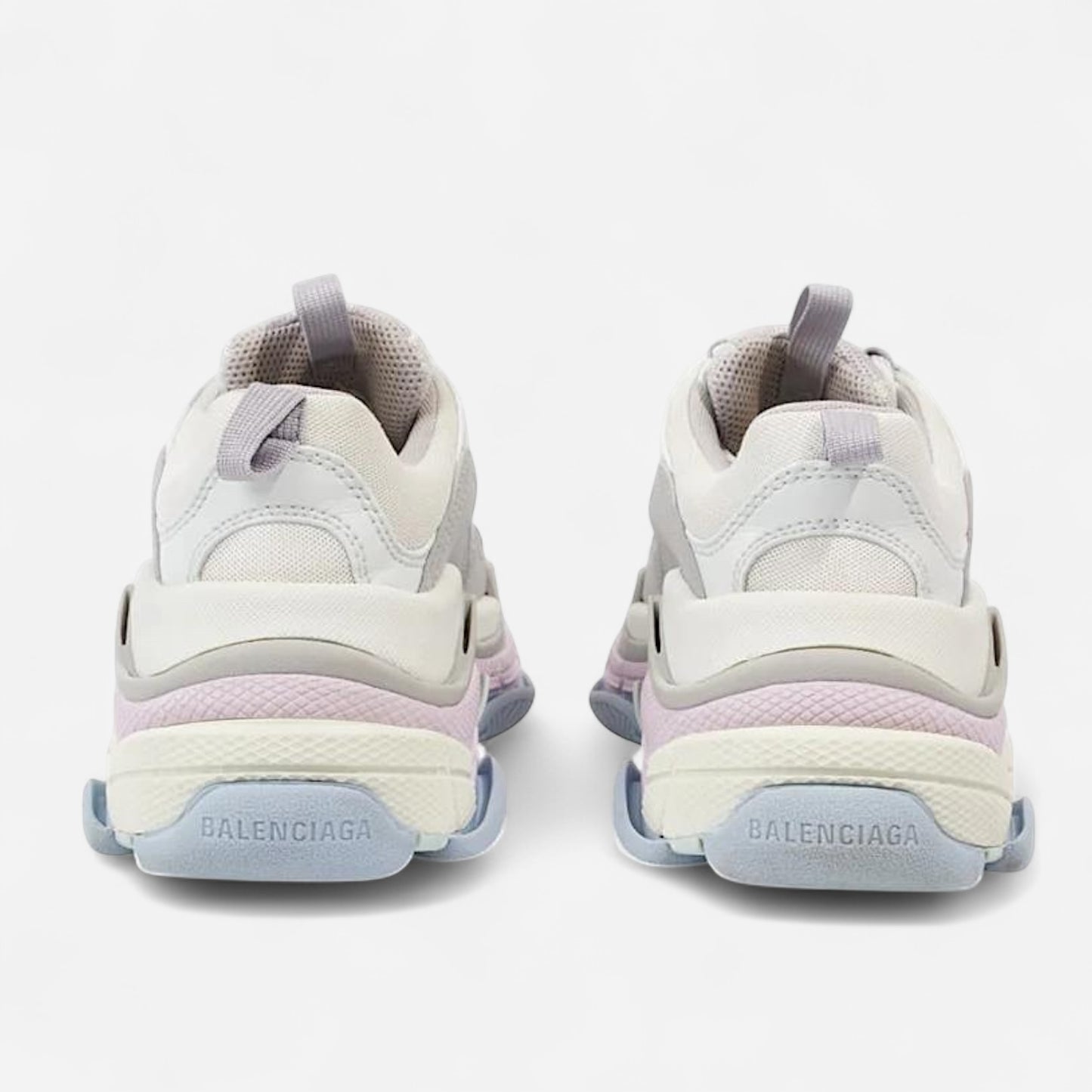 BALENCIAGA ‘Triple S Double Foam And Mesh Sneakers’ - Pink grey and baby blue