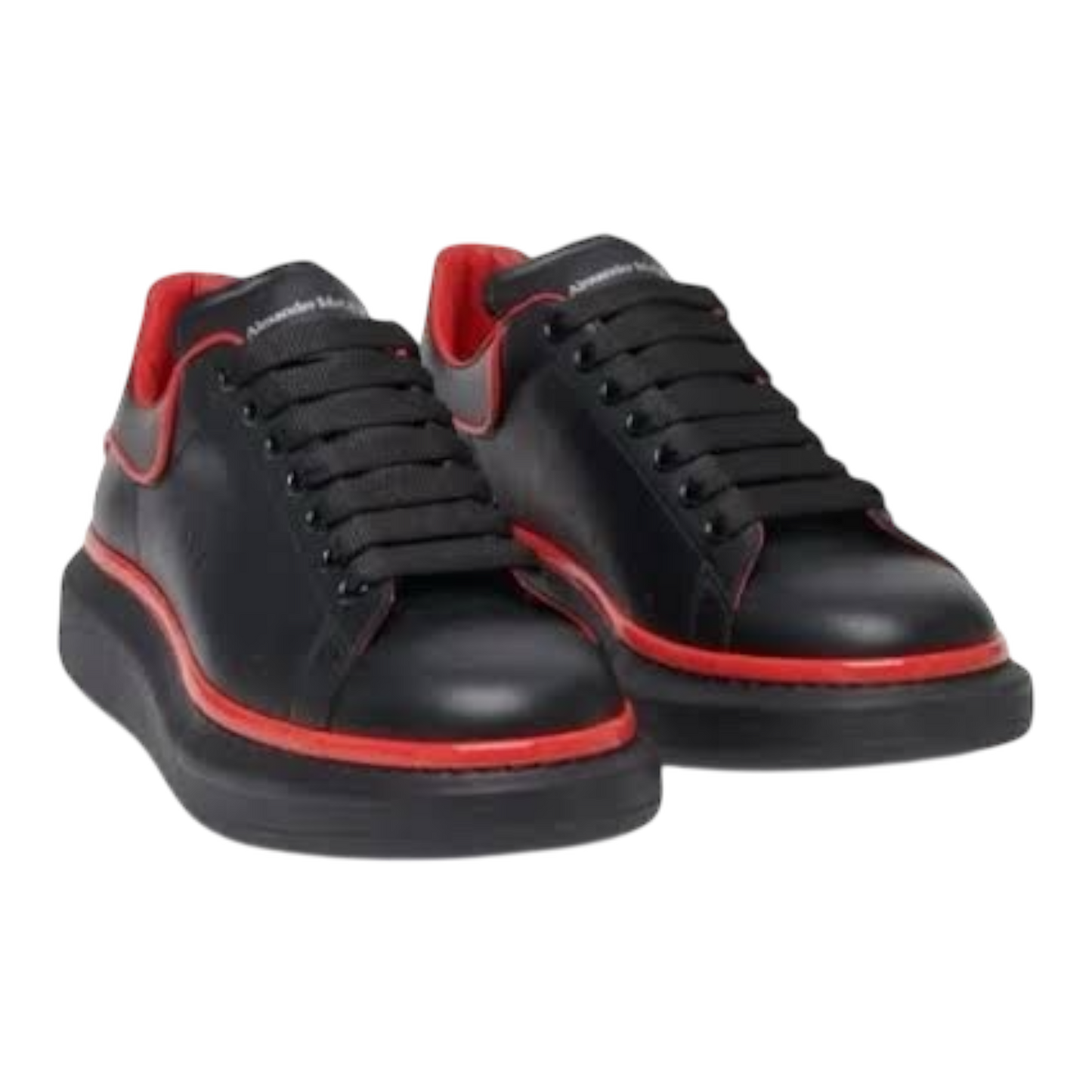 ALEXANDER MCQUEEN 'Oversized sneaker' - black with red lines