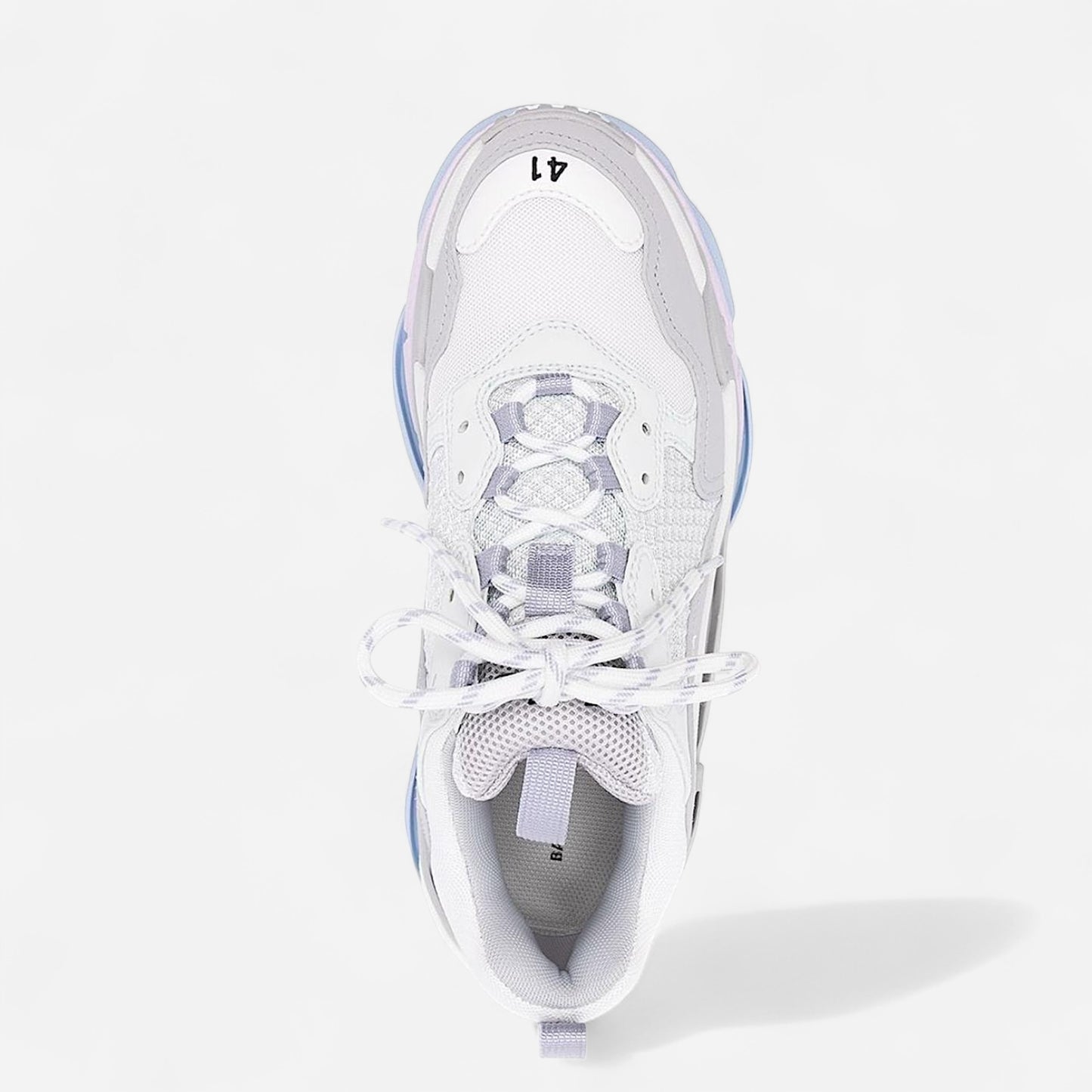 BALENCIAGA ‘Triple S Double Foam And Mesh Sneakers’ - Pink grey and baby blue