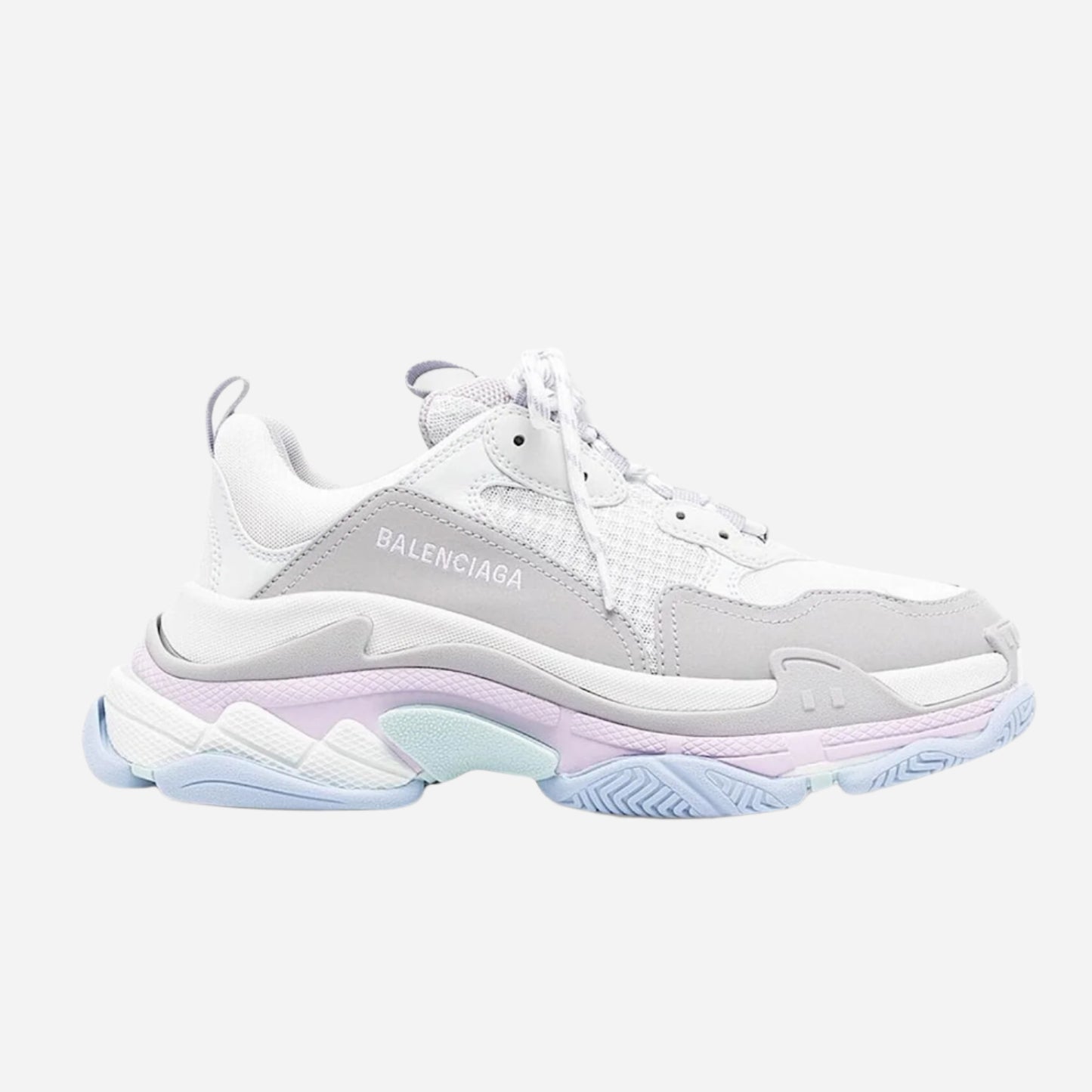 BALENCIAGA ‘Triple S Double Foam And Mesh Sneakers’ - Pink grey and baby blue