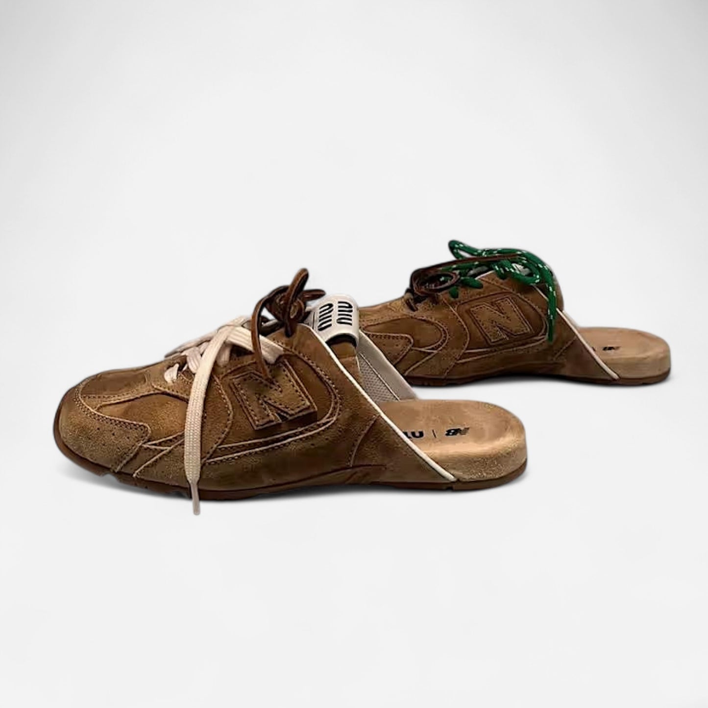 New Balance X Miu Miu ‘530 SL faded suede mules’ - Brown