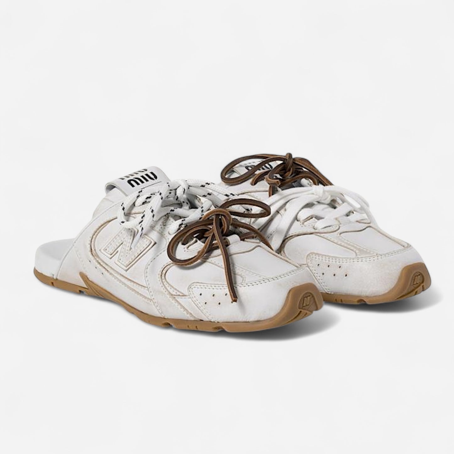 New Balance X Miu Miu ‘530 SL deco calf leather mules’ - White