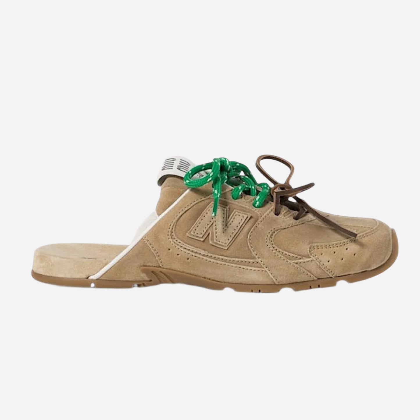 New Balance X Miu Miu ‘530 SL faded suede mules’ - Ecru