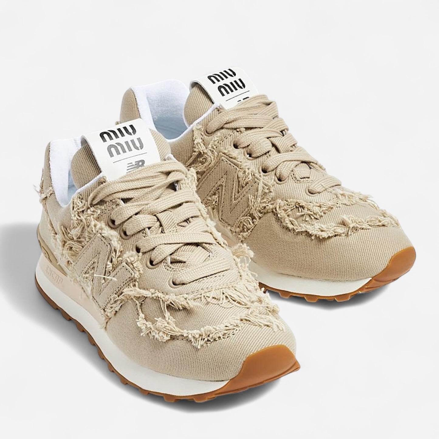 New Balance x Miu Miu ‘574 Sneakers’ - Beige Denim