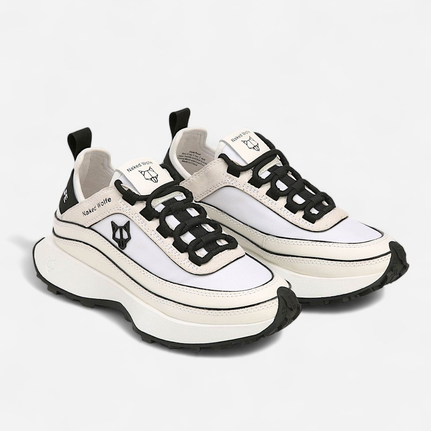 NAKED WOLFE ‘Petal White Nylon’ - Black & Grey