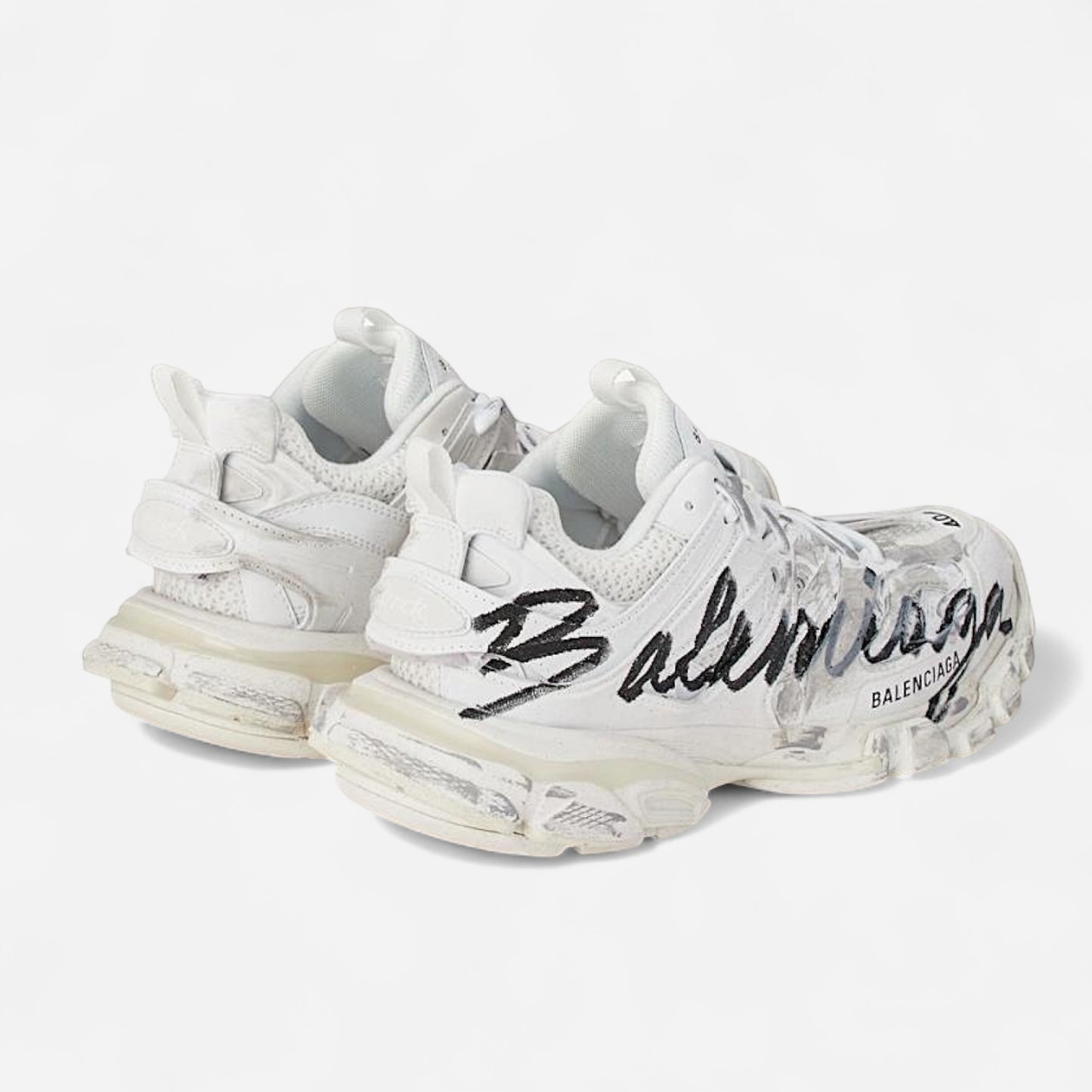 BALENCIAGA ‘Track Signature Sneakers’ - White