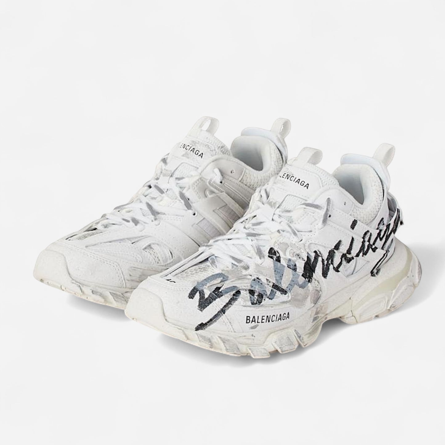 BALENCIAGA ‘Track Signature Sneakers’ - White