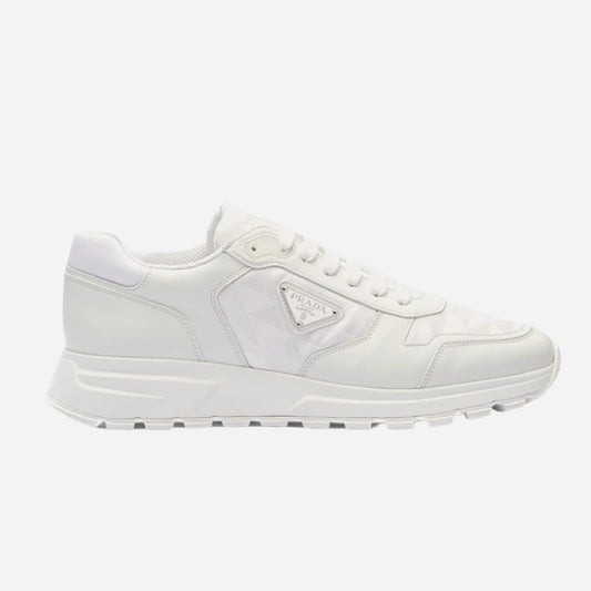 Prada ‘Re-Nylon & Brushed Leather’  - White Low Top