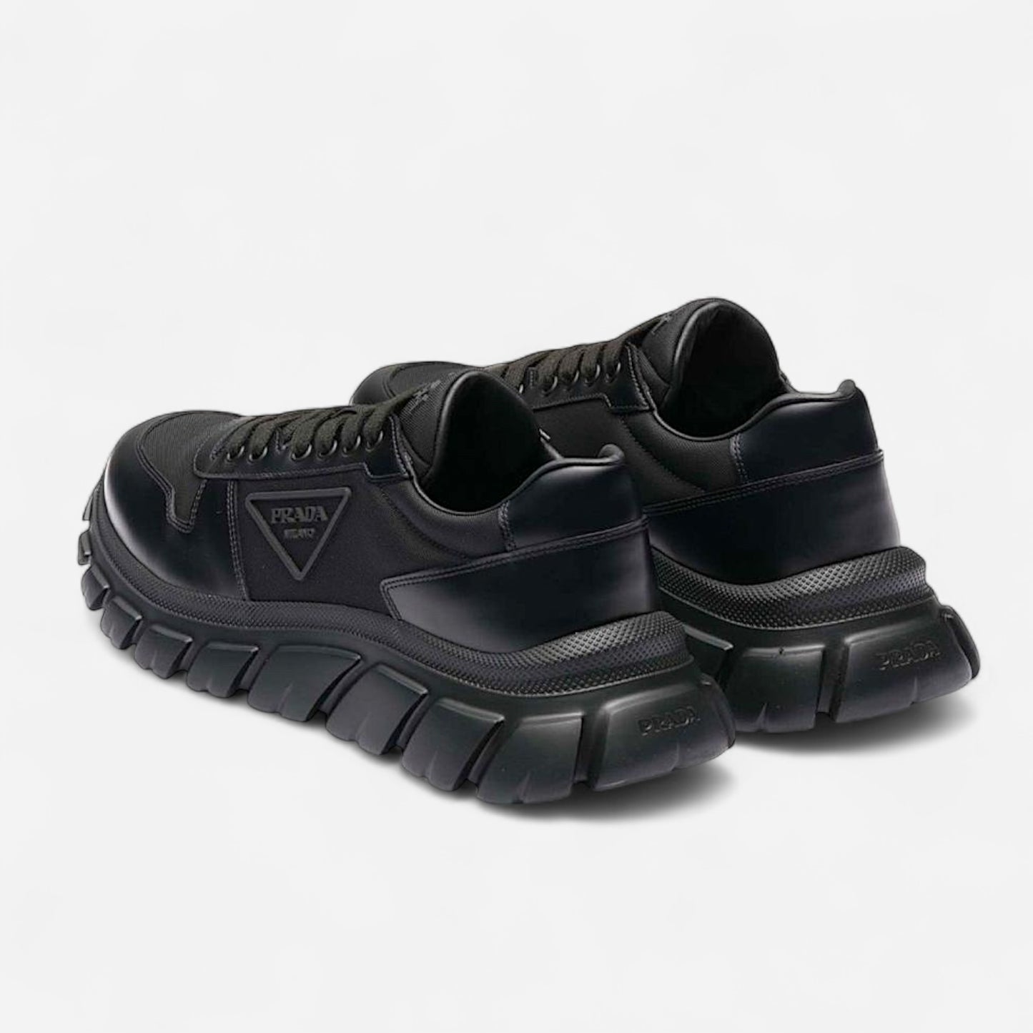 Prada ‘Re-Nylon & Brushed Leather’  - Black Low Top