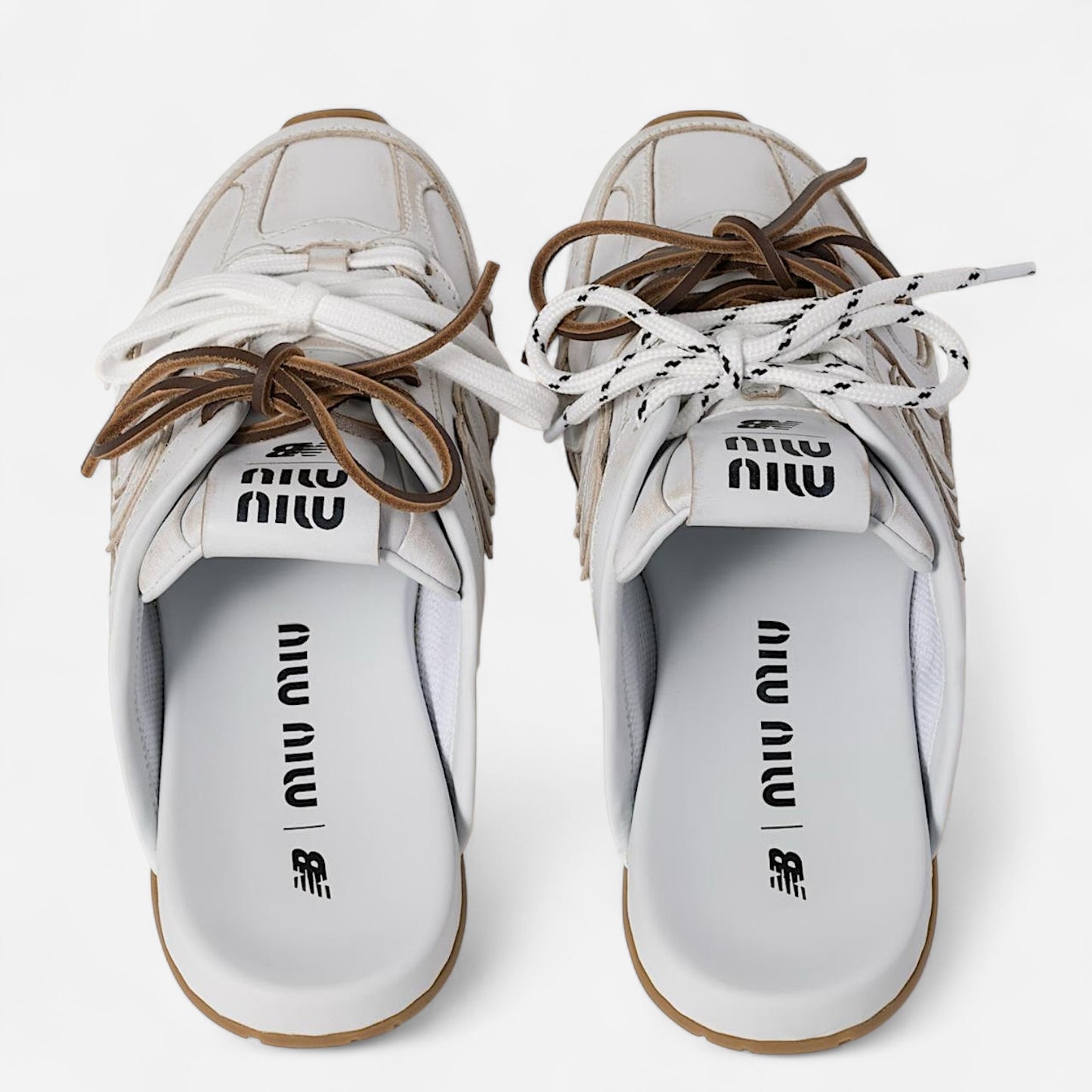 New Balance X Miu Miu ‘530 SL deco calf leather mules’ - White